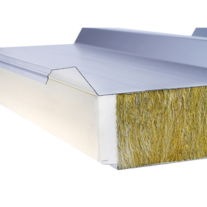 Panneau sandwich <span class=keywords><strong>de</strong></span> toiture préfabriqué, écologique, design moderne, ignifuge, en <span class=keywords><strong>laine</strong></span> <span class=keywords><strong>de</strong></span> <span class=keywords><strong>roche</strong></span> et polyuréthane, avec joint <span class=keywords><strong>de</strong></span> bordure pour plafond - Product Image 3