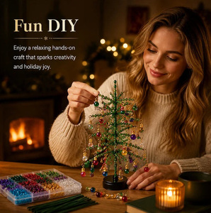 Cross Border Innovative Cute New DIY Beaded Christmas <b>Tree</b> Handmade Bead Christmas <b>Tree</b> Set Holiday Party Decoration - Product Image 4