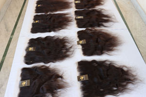 Extensiones de pelo humano indio, pelo liso de visón crudo, Frontal de encaje con mechones - Product Image 4