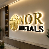 Logo d'entreprise personnalisé gratuit en 3D, panneau lumineux personnalisé, logo lumineux, panneau lumineux rétroéclairé en métal doré, acrylique, panneau lumineux LED