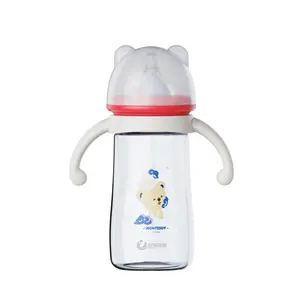 300ML 10OZ Baby bottles OEM Factory milk bottle PP baby feeding bottle with handle nipple