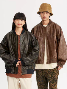 <span class=keywords><strong>Giacca</strong></span> in <span class=keywords><strong>Pelle</strong></span> Unisex Stile Americano Retrò Vintage, <span class=keywords><strong>Oversize</strong></span>, per Motociclisti, Invernale di Alta Qualità - Product Image 5