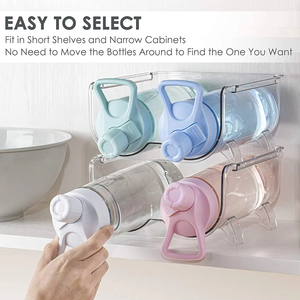 Juego de 2 Soportes Verticales de Plástico para Botellas de Vino, Apilables, Organizador de Botellas de Agua, Contenedor de Almacenamiento Reutilizable - Product Image 6