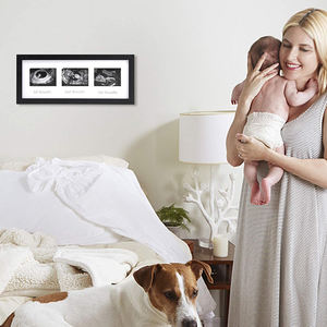 Cadre photo triple échographie 2026 pour annonce de grossesse et cadeau de baby shower pour futurs parents - Product Image 1