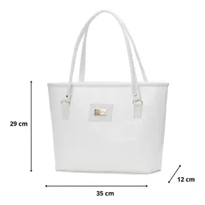 Bolso Tote de Cuero Genuino para Mujer Fana Abisai M3788 Blanco para Uso Diario de Verano - Product Image 4