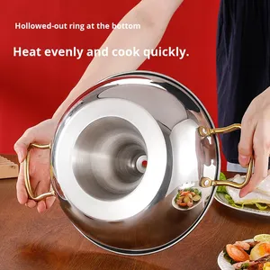 Fornello a Induzione Commerciale HENGCW in Acciaio Inox 304, Pentola Singola per Hot Pot, Fornello a Cassetta Piccolo, Pentola per Sukiyaki Stile Pechino Antico - Product Image 5