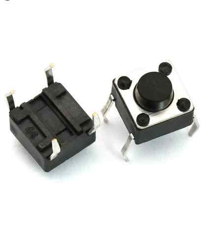 6x6x5mm Micro Switch - Copper Foot, 4-Foot Vertical Plug