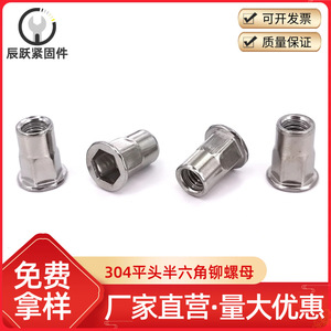 Tuerca Remachable Semihexagonal de Acero Inoxidable 304 M6x12mm para Aplicaciones de Orificios Pasantes - Product Image 5