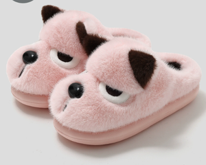 Pantoufles en peluche de luxe <span class=keywords><strong>pour</strong></span> femmes, doublure en coton moelleux, motif <span class=keywords><strong>chien</strong></span> de dessin animé, chaudes, en EVA, vente en gros, support échantillons - Product Image 4