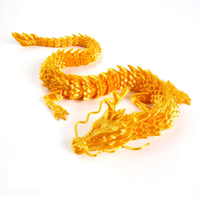 Dragon chinois en plastique imprimé en 3D, fait à la main, cadeau créatif pour les poissons, pour la décoration