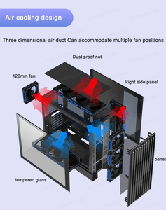 Boîtier <span class=keywords><strong>PC</strong></span> Gamer-X G Series Full Tower prend en charge les cartes mères ATX/MATX/ITX, <span class=keywords><strong>9</strong></span> ventilateurs, refroidisseur liquide 360 mm, alliage d'aluminium maillé, ports USB avant, en stock - Product Image 3