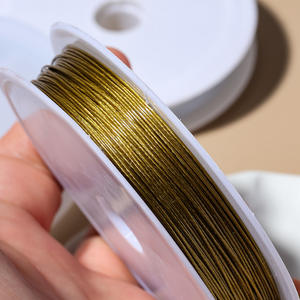 Fil perlé en acier inoxydable plaqué or 18 carats de 0,25/0,3/0,5/0,6 mm pour la fabrication de bijoux, bracelets et colliers, accessoires et apprêts - Product Image 3