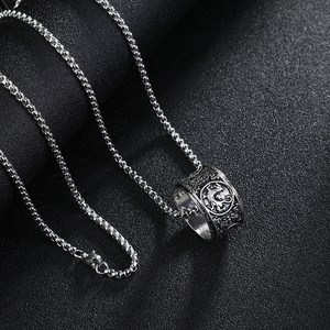 남성용 티타늄 스테인리스 스틸 목걸이 체인 링 펜던트 목걸이 주얼리 - Product Image 1