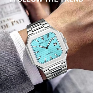 2025 New Hot Selling Ultrathin Cubic <b>Watch</b> for Men Quartz Wristwatch Sapphire Green Color Luminous Waterproof - Product Image 3