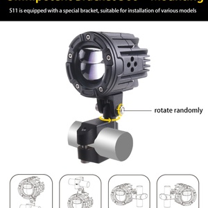 Nuevo Faro Delantero Sanvi S11 con Luz LED Directa, Lente Dual Azul Bi-LED, 9-80V, 40W 65W, con Función Intermitente Cálida - Product Image 3