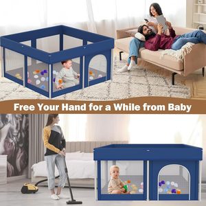 Base antideslizante de seguridad Baby Playard 50in * 50in Valla de Juego plegable Caja de juegos para niños Corralitos para niños - Product Image 5