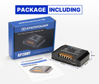 Contrôleur de Charge Solaire MPPT ATEM POWER Très Efficace 12V 20A avec Activation de Batterie au Lithium pour VR Bateaux Caravanes Remorques