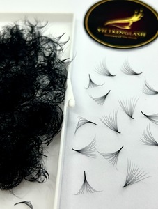 Extensions de cils préfabriquées en cachemire mat foncé, courbure M, 10D, 14mm, bouquets de cils pré-faits en gros, en grande boîte, épais et volumineux - Product Image 1
