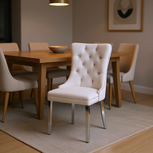 Silla de Comedor Acolchada de Terciopelo Moderno de la Colección DB Nikki, Patas Cromadas, Muebles para el Hogar - Product Image 2