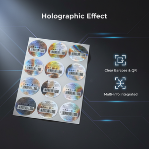 Pegatinas holográficas personalizadas impresas con láser, con códigos QR y capas resistentes a los arañazos para la protección contra la falsificación de cosméticos. - Product Image 5