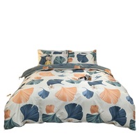 Set Sprei Empat Potong 100% Katun Murni Gaya Sederhana Semua Musim Bernapas Ramah Lingkungan Motif Cap Grosir