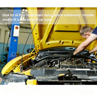Lot de 5 clés à douille pour filtre à huile, entraînement 3/8, chromées, 6 points, 24mm, 27mm, 32mm, 36mm, 38mm, outil de démontage de filtre, étui rigide
