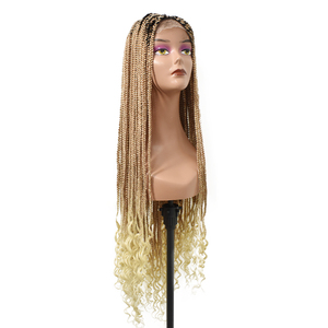 <span class=keywords><strong>Parrucca</strong></span> con Chiusura in Pizzo Sintetico Fatta a Mano, Fornitore di Capelli Sintetici, <span class=keywords><strong>Parrucca</strong></span> Intrecciata <span class=keywords><strong>Bionda</strong></span> 613 - Product Image 4