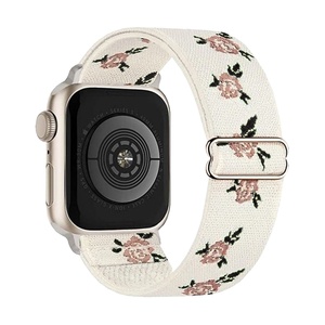 Correa Elástica de Nailon Trenzado con Bordado Floral Upro para Apple Watch Series 10 9 8 7 SE 45mm 44mm 41mm 40mm, Correa Tejida para Reloj - Product Image 4