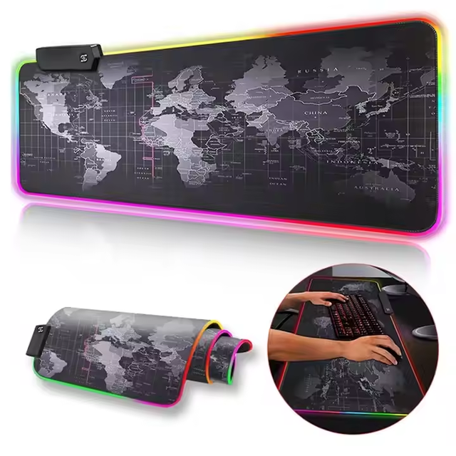 RGB Sublimation Desk Mat Mousepad Custom Logo XL XXL RGB Gaming Keyboard Mouse Pad