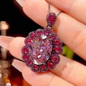 High Quality Eco-friendly Copper Female Jewelry <b>Set</b> 13*18-10-12mm Dried Rose Zircon Black Gold Plated Necklace <b>Earrings</b> Ring <b>Set</b> - Product Image 4