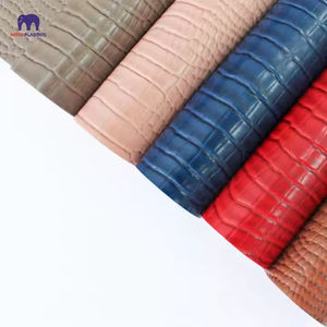 Высококачественная Глянцевая синяя крокодиловая тисненая ПВХ кожа искусственная крокодиловая кожа для сумок, обуви и аксессуаров - Product Image 5