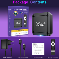 X96Q Android 14 ATV Tv Box 2GB 16GB 2,4G 5G WIFI 6 Rockchip RK3518 4K Smart Media Player Android14.0 con control remoto por voz