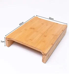 Tabla de cortar con contenedores Bandeja deslizante de acero inoxidable Cajón Bambú - Product Image 4