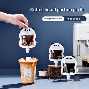 Personalized Design Cute Panda Shaped Mini Spout Doypack Manufacturer Custom Screw Cap <b>Coffee</b> Spout Pouch Espresso <b>Liquid</b> Pouch - Product Image 1
