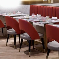 Ensemble de meubles de restaurant en marbre, ensemble de meubles de salle à manger, table et chaises pour restaurant, banquette en forme de U