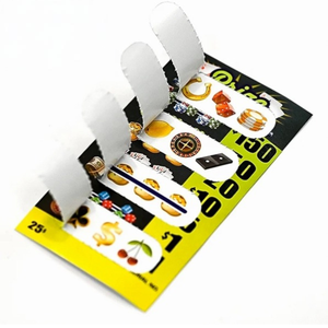 Cartes à gratter personnalisées à double face, de haute qualité, cartes à <span class=keywords><strong>languette</strong></span>, sac en papier, billets de loterie gagnants - Product Image 2