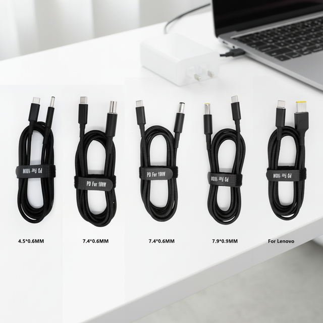 Nylon Braid PD 100W 3A DC Male to Type C Adapter Charging Cable 2507 3011 35135 40135 Data Converter 180CM Wire for Laptop Phone