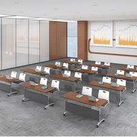 Meubles de bureau modernes pour salle de formation, bureau de formation à plateau rabattable, table de conférence pliable avec roulettes