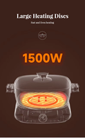 Ensemble de marmites électriques GT-XK6503 avec fonction de contrôle de la température Chauffage rapide Pots de cuisine économiseurs d'énergie électrique