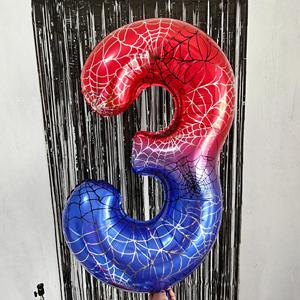 Nouveaux Ballons en Aluminium Numériques de 40 Pouces à Motif <span class=keywords><strong>Spider</strong></span>-<span class=keywords><strong>Man</strong></span> (0 à 9) pour Décoration de Fête Thème Héroïque Transfrontalier - Product Image 2