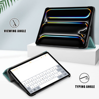 Coque pour iPad Pro 11 Pouces 2024, Étui Ultra-Fin Triple Pliant de Protection pour iPad Pro 11 M5 2025