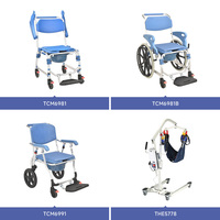 Patient mobile salle de bain chaise en aluminium pliant réglable commode fauteuil roulant pour désactiver