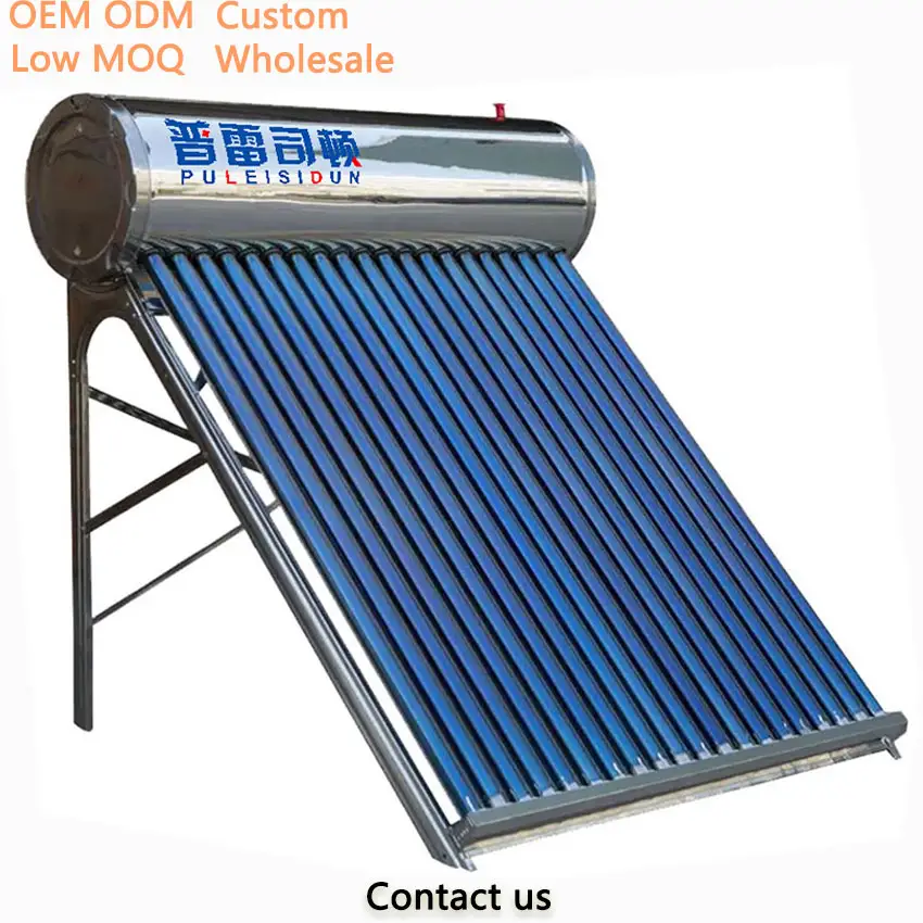 ODM OEM Fornecedor Hot 100L 200L sistema atacado Cheap pessoas coletores china atacado tubos de vácuo tubo de calor coletor solar