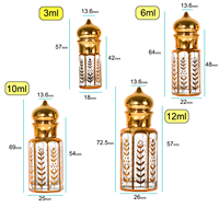 Flacon de Voyage Octogonal Doré Transparent pour Huile Essentielle de Parfum Arabe à l'Ancienne, 3ml, avec Pompe Vaporisatrice et Sérigraphie