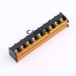 HB9500M-9.5-9P Barrier Terminal Block Through hole Component (THT),P=9.5mm Connector With Cover Plate 9.5mm 1x9P Straight Pin - Product Image 1