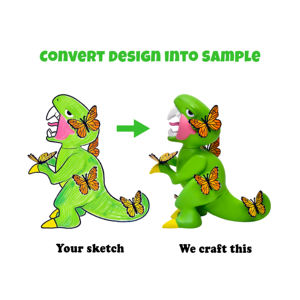 Figurine de <span class=keywords><strong>dinosaure</strong></span> en vinyle 2D à 3D personnalisée ODM/OEM, échelle 1:10, objet de collection, jouet artistique, statue, sculpture - Product Image 1