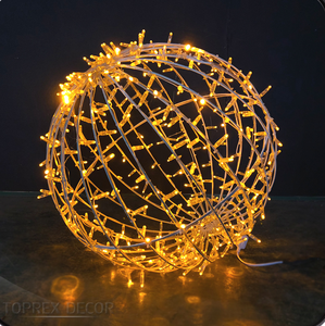 Toprex Étanche Décorations De Noël Suspendu Arbre Plié 3D Led Ronde Led Sphère Boule Éclairée Pour L'extérieur - Product Image 2