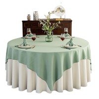 Nappe et jupe de table double couche pour hôtel, nappe ronde épaisse en coton et lin de qualité supérieure pour grandes tables rondes