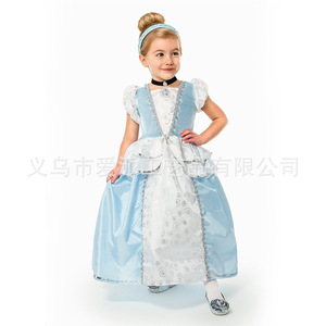 Children's Snowflake Theme Costume Accessory Set Blue <b>Headband</b> Black Choker Gloves Party Wear - Product Image 1