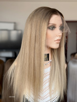 SHY 13x5 HD Lace Front Wig Human Hair Pre Plucked Salon Color Straight Balayage Bleached Knots Deep Parting Wig Wholesale